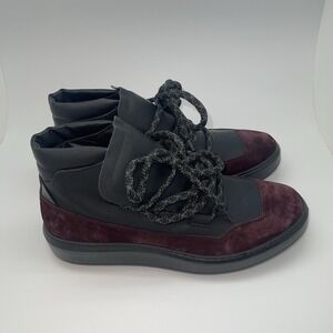 Giovanni‎ Conti Sneakers Mens 45 EU Burgundy Black Soft Leather Italy Mens 12 US